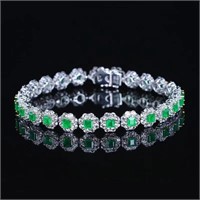 3.8ct natural emerald bracelet 18k gold