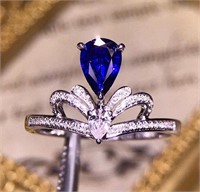 0.65ct Natural Sri Lanka Royal Blue Ring 18k Gold