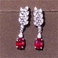 1ct natural pigeon blood red ruby earrings 18k