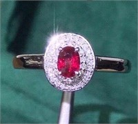 0.27ct natural pigeon blood red ruby ring 18k gold