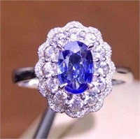 1ct Sri Lanka Royal Blue Sapphire Ring 18k Gold