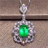 1ct Colombian Emerald Pendant in 18K Gold