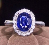 2ct Sri Lanka Royal Blue Sapphire Ring 18k Gold