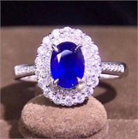 1ct Sri Lanka Royal Blue Sapphire Ring 18k Gold