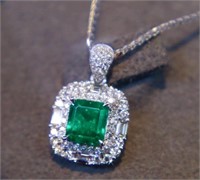 1.38ct Colombian Emerald Pendant 18K Gold