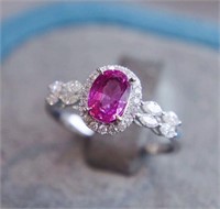 1.2ct Natural pink sapphire ring 18k gold