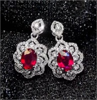 1ct natural pigeon blood ruby earrings 18k gold
