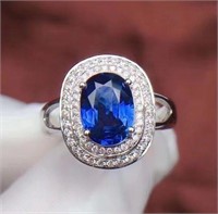 2ct natural royal blue sapphire ring 18k gold
