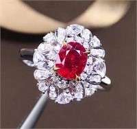1ct Mozambique Pigeon Blood Ruby Ring 18k Gold