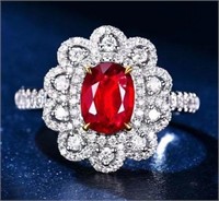 1ct natural pigeon blood red ruby ring 18k gold