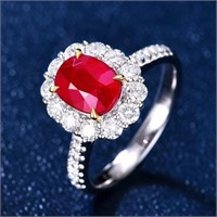 2ct natural pigeon blood red ruby ring 18k gold