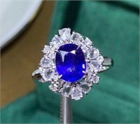 2ct natural royal blue sapphire ring 18k gold