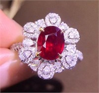 2ct natural pigeon blood red ruby ring 18k gold