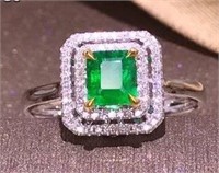 0.5ct Colombian Emerald Ring 18K Gold
