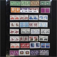 US Stamps 60 Coil Pairs Mint NH