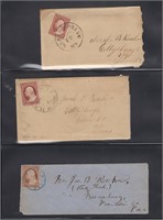 US Stamp Covers - 1855, 1857, 1860 all w/ 3c to sa