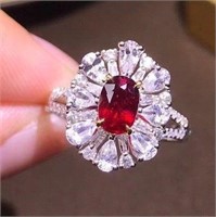 1.2ct natural pigeon blood ruby ring 18k gold