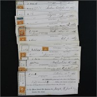 US Stamps 1860s 1st Issue Revenues 150+ on checks