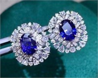 2.8ct Royal Sapphire Sapphire Earrings 18K Gold