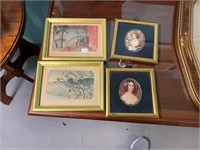 4 Small Framed Pictures