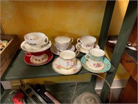 6 Antique Cup and Saucer Sets