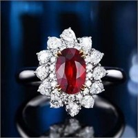 2ct natural pigeon blood red ruby ring 18k gold