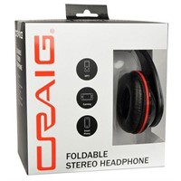 Craig Headphones - CHP5008-BK Foldable Stereo