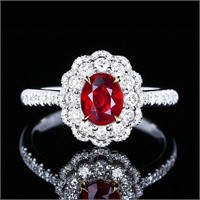 1ct natural Mozambique ruby ring in 18k gold