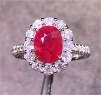 2ct natural pigeon blood ruby ring 18k gold