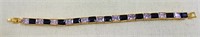 8.65ct blue/white sapphire tennis bracelet