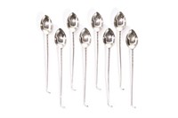 SET OF EIGHT SILVER GOLF FORM PARFAIT SPOONS 180g