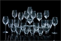 24 PIECES OF JOHN ROCCA WATERFORD GLASS STEMWARE