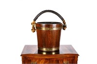 GEORGIAN OAK BUCKET WITH BRASS BRANDING