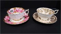 2 ENGLISH CUPS & SAUCERS