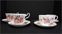 4 ENGLISH CUPS & SAUCERS