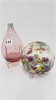 ART GLASS WALL VASE + HANGING ORNAMENT BALL