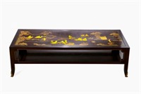 LARGE LACQUER CHINOISERIE COFFEE TABLE