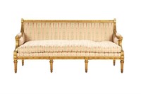 ANTIQUE FRENCH CARVED GILTWOOD SETTEE