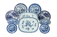 GROUP OF CHINESE EXPORT BLUE & WHITE PORCELAIN
