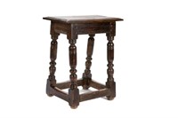 CARVED OAK JOINT STOOL