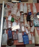 Collection 39 old bottles ink poison sarsaparilla