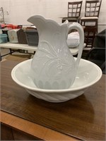 Royal Opaque China Pitcher with Basin