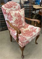 Upholstered Armchair with Period Ticking