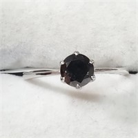 Certified 10K  Black Diamond(0.8Ct) Ring