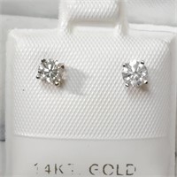 Certified 14K  Diamond(0.4Ct,I1-I2,G-I) Earrings