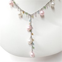 $300 Silver F.W.Pearl  Necklace