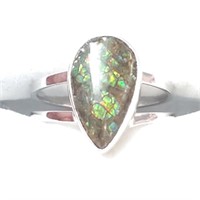 $120 Silver Ammolite Ring