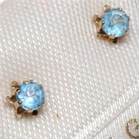 $120 14K  Blue Topaz Earrings