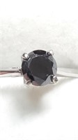Certified 10K  Black Diamond(0.7Ct) Ring