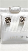 Certified 14K  Diamond(0.75Ct,I1-I3, G-H) Earrings